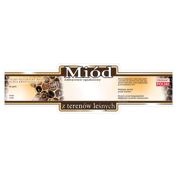 Paczka etykiet na miód z terenów leśnych 185x55 (100 szt) - wzór E226