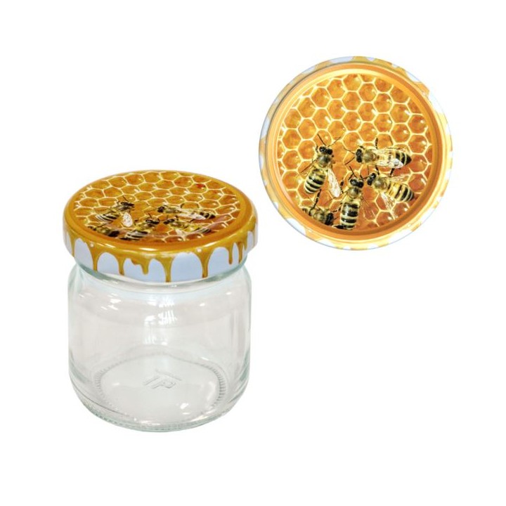 Paczka 30 szt słoiczków 50g z nakrętkami z plastrem miodu (30szt) - A1PM