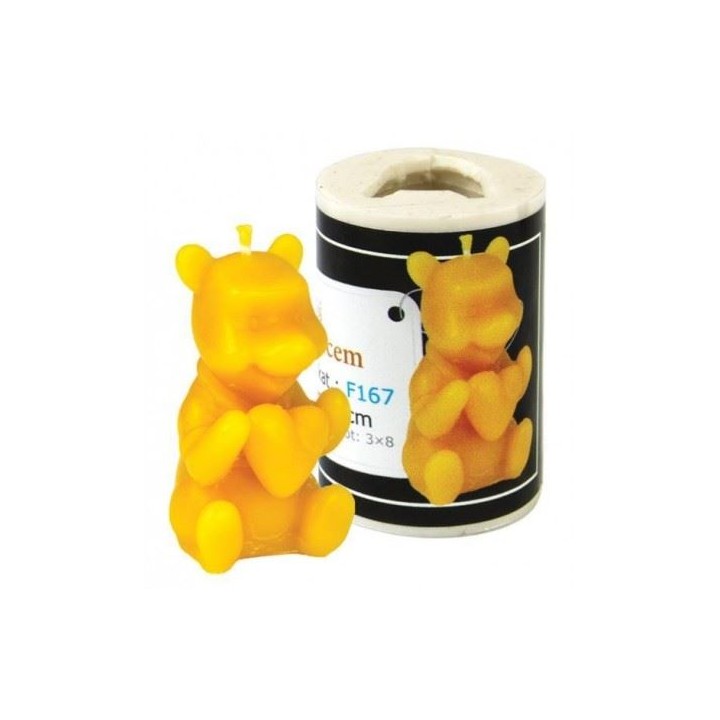 Silikonowa forma na świece - Miś z sercem - wzór F167