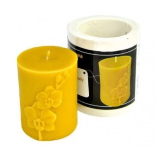 Silikonowa forma na świece - Walec orchidea mały - wzór FS57