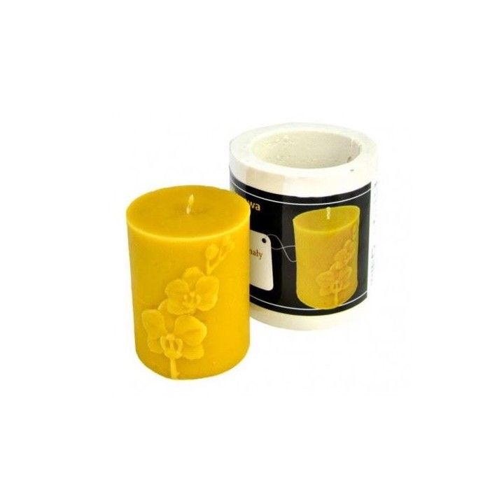 Silikonowa forma na świece - Walec orchidea mały - wzór FS57