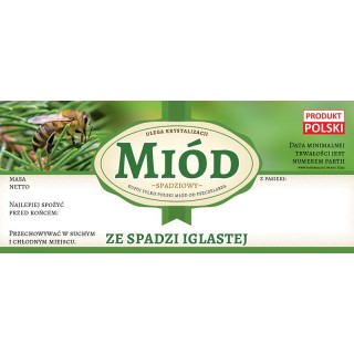 Paczka etykiet na miód ze spadzi iglastej (100szt) - wzór E1255