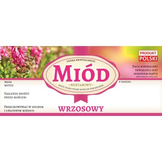 Paczka etykiet na miód wrzosowy (100szt) - E1261