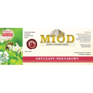 Paczka dużych etykiet na miód gryczany (100szt) - wzór E163
