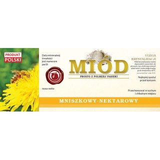 Paczka dużych etykiet na miód mniszkowy (100szt) - wzór E170