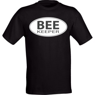 Koszulka bawełniana z motywem pszczelarskim BEE KEEPER (czarna) - KA41