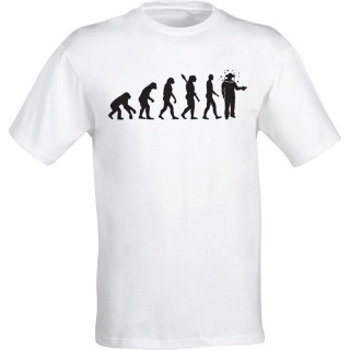 Koszulka bawełniana z motywem pszczelarskim EWOLUCJA (biała) - KA42