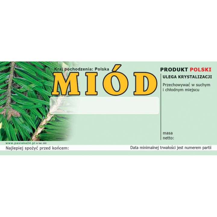 Paczka etykiet na miód – wzór E3