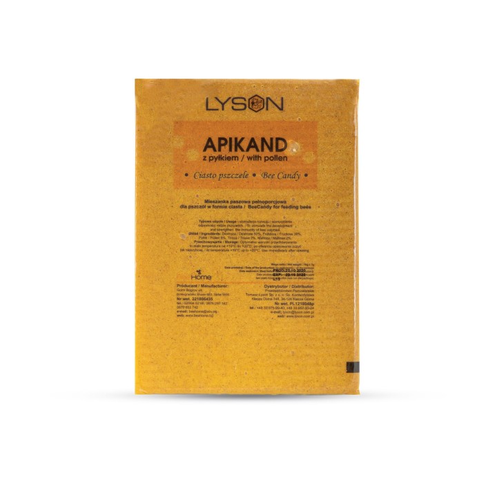 Apikand z pyłkiem - ciasto 1 kg dla pszczół - wzór 3244
