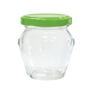 Paczka 15 szt słoiczków 106 ml ORCIO z nakrętkami w kolorze zielonym - wzór A12g