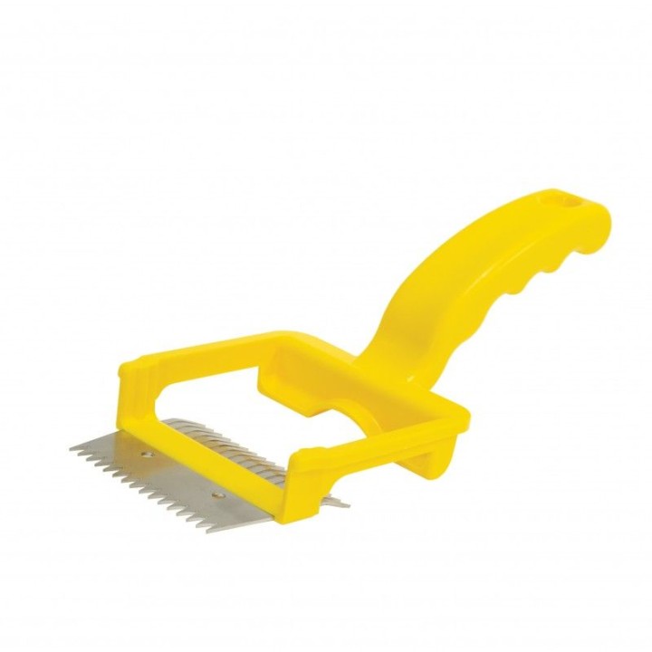 Odsklepiacz widelcowy, nierdzewny z rączką plastikową - wzór 4205