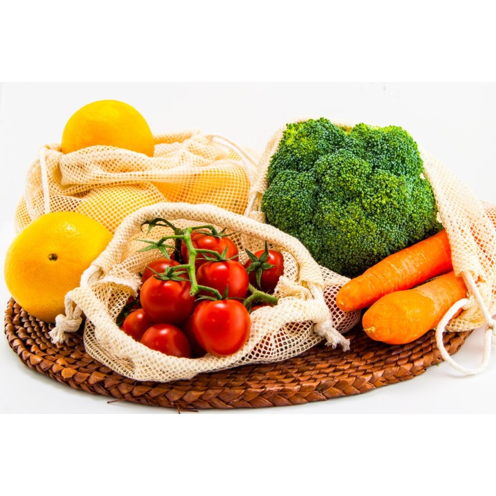 Woreczek z siatki bawełnianej na warzywa, owoce  EKO rozm. 30x30cm (1szt) - WEKS2