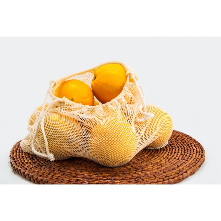 Woreczek z siatki bawełnianej na warzywa, owoce  EKO rozm. 30x30cm (1szt) - WEKS2