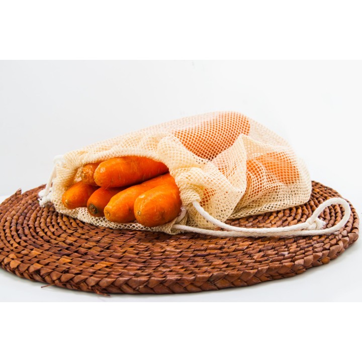 Woreczek z siatki bawełnianej na warzywa, owoce EKO rozm. 30x40cm (1szt) - WEKS3