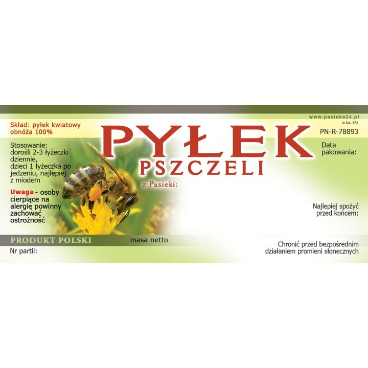 Paczka etykiet na pyłek kwiatowy (50szt) – wzór EP2