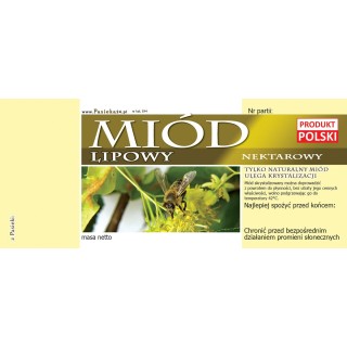 Paczka etykiet na miód lipowy (100szt) - wzór E44