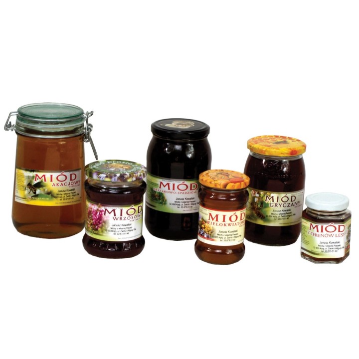 Paczka etykiet na miód wielokwiatowy nektarowy – wzór E21