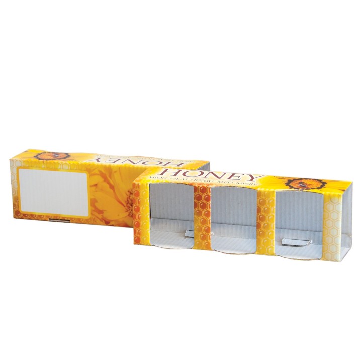 Pudełko HONEY na 3 słoiki 50g (35ml) wraz z mini etykietkami (10szt) – P3c