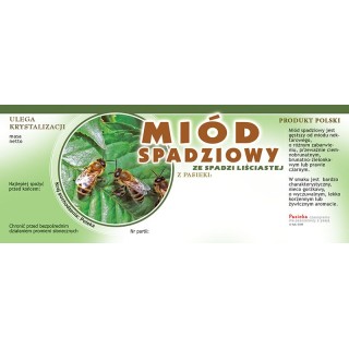 Paczka dużych etykiet na miód ze spadzi liściastej - wzór E109