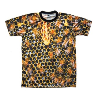 Koszulka z motywem pszczelarskim PSZCZOŁY NA PLASTRZE (fullprint) -  KA12