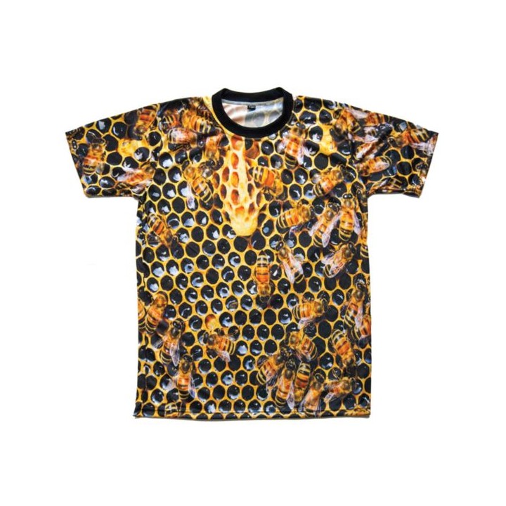 Koszulka z motywem pszczelarskim PSZCZOŁY NA PLASTRZE (fullprint) -  KA12