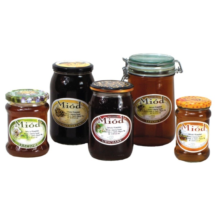 Paczka etykiet owalnych na miód gryczany (100szt) - wzór E303