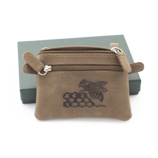 Etui skórzane na klucze z emblematem pszczoły PS1