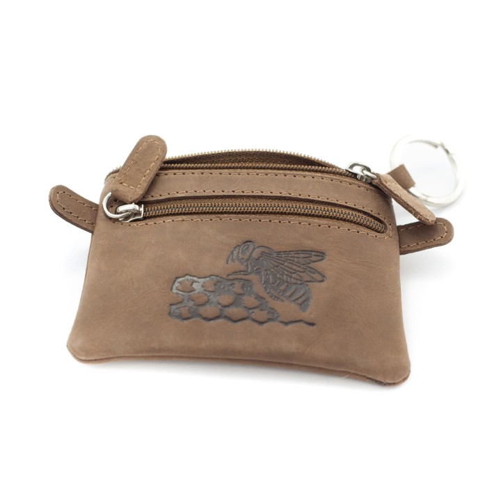 Etui skórzane na klucze z emblematem pszczoły PS1