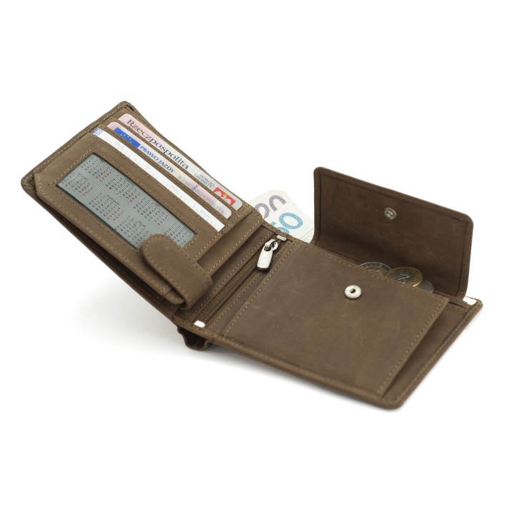 Portfel męski skórzany z emblematem pszczoły - PS2