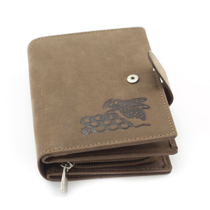 Portfel skórzany damski z emblematem pszczoły - PS3