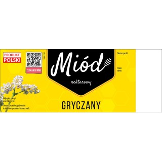 Paczka dużych etykiet na miód gryczany (100szt) - wzór E180