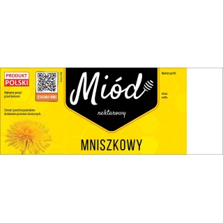 Paczka dużych etykiet na miód mniszkowy (100szt) - wzór E188