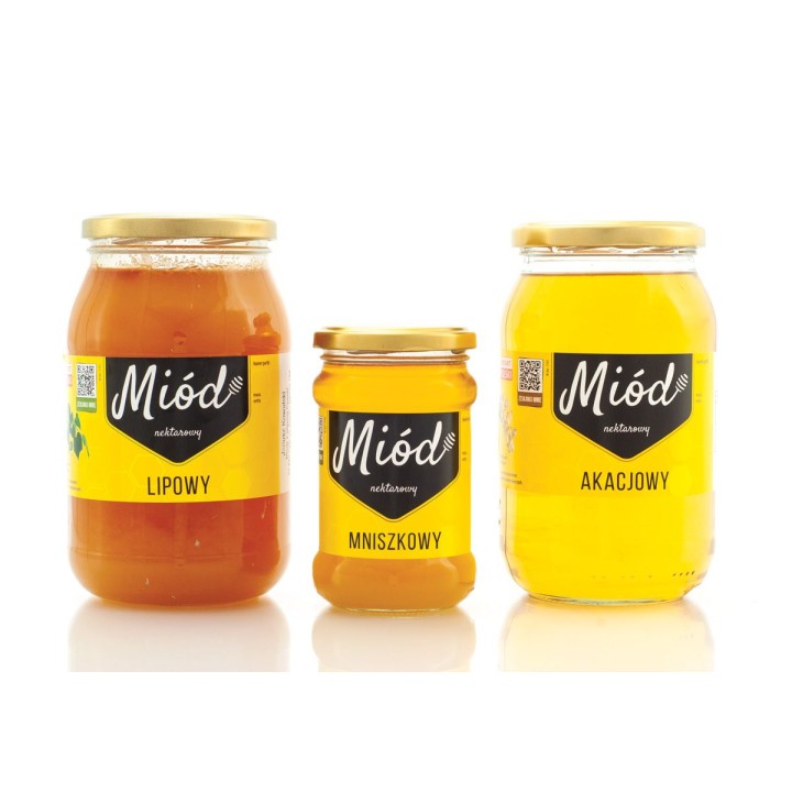 Paczka dużych etykiet na miód nektarowo-spadziowy (100szt) - wzór E191