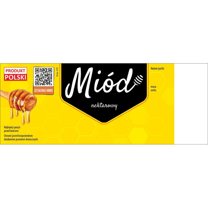 Paczka dużych etykiet na miód uniwersalna (100szt) - wzór E193
