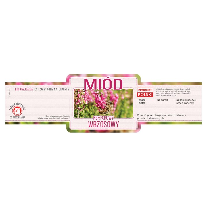 Paczka etykiet ozdobnych na miód wrzosowy (100szt) - wzór E238
