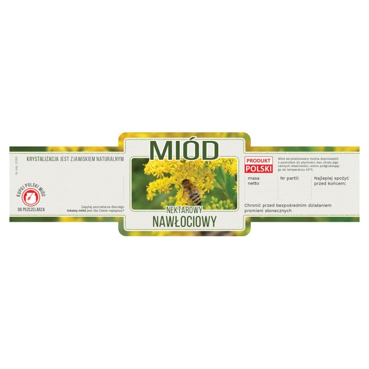 Paczka etykiet ozdobnych na miód nawłociowy (100szt) - wzór E239