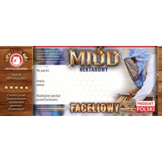 Paczka etykiet na miód faceliowy (100szt) - wzór E1289
