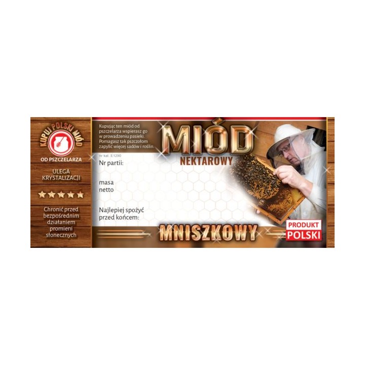 Paczka etykiet na miód mniszkowy (100szt) - wzór E1291
