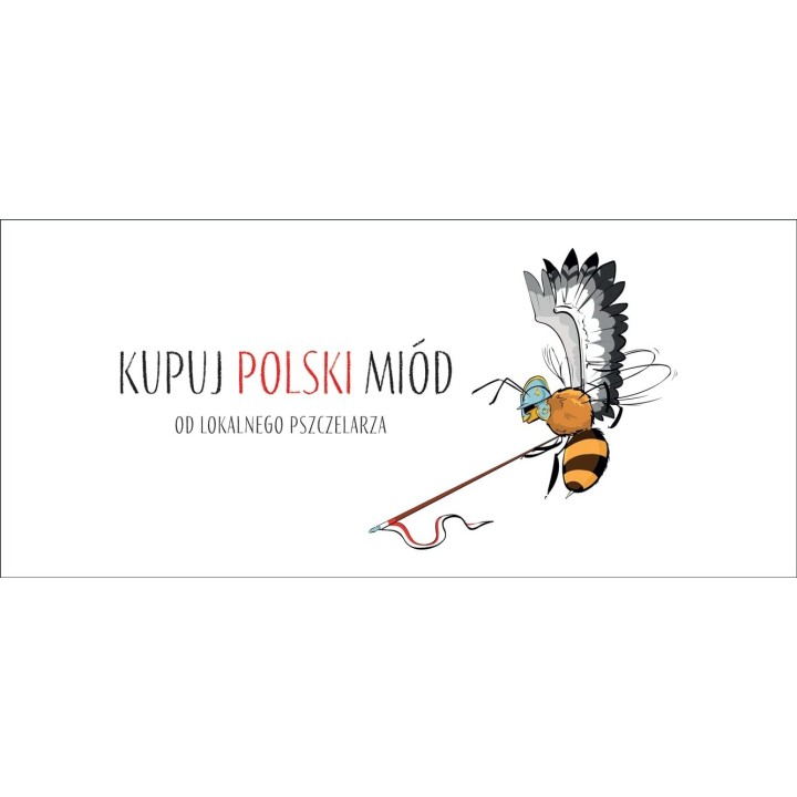 Kubek z motywem pszczelarskim "KUPUJ POLSKI MIÓD" - KUB36