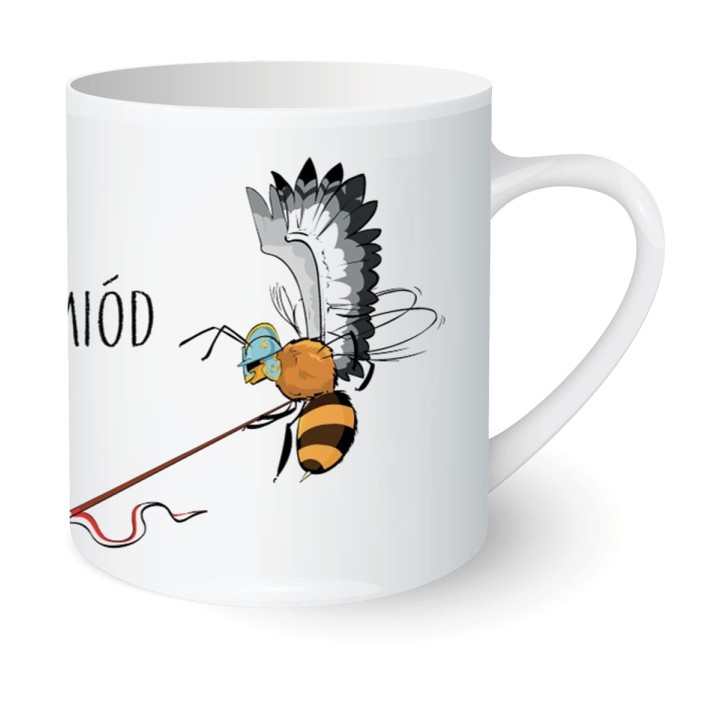 Kubek z motywem pszczelarskim "KUPUJ POLSKI MIÓD" - KUB36