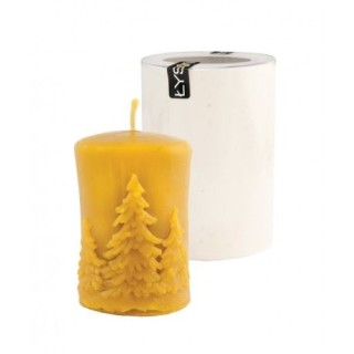 Silikonowa forma na świece - Walec niski ze świerkami - wzór FS474