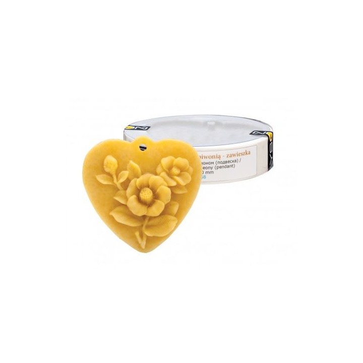 Silikonowa forma na świece - Serce z piwonią FS468