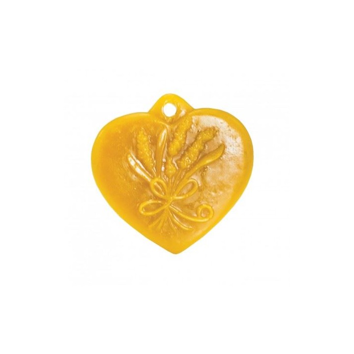 Silikonowa forma na świece - Serce z lawendą - zawieszka - wzór FS449