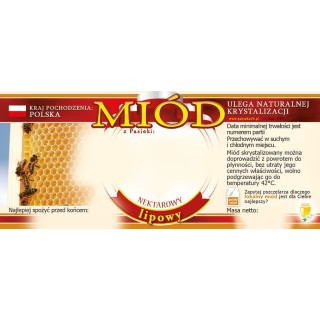 Paczka etykiet na miód lipowy (100szt) - wzór E52