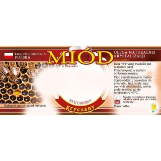 Paczka etykiet na miód gryczany (100szt) - wzór E54