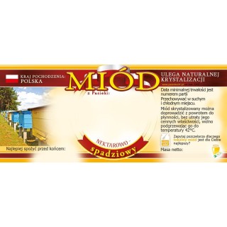 Paczka etykiet na miód nektarowo-spadziowy (100szt) - wzór E56