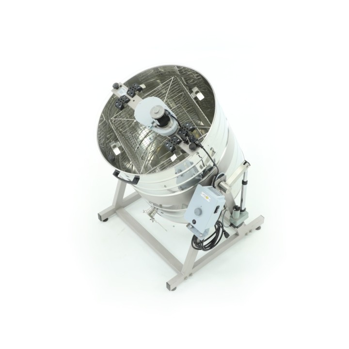 Miodarka 4-plastrowa diagonalna, kosz uniwerslany, FI 600, elektryczna 230V, elektryczne obniżanie bębna - minima line