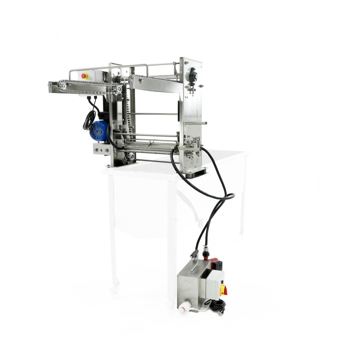 Opcja do stołu do odsklepiania – moduł odsklepiający z podajnikiem łańcuchowym 230V, z obiegiem zamkniętym – MINIMA LINE