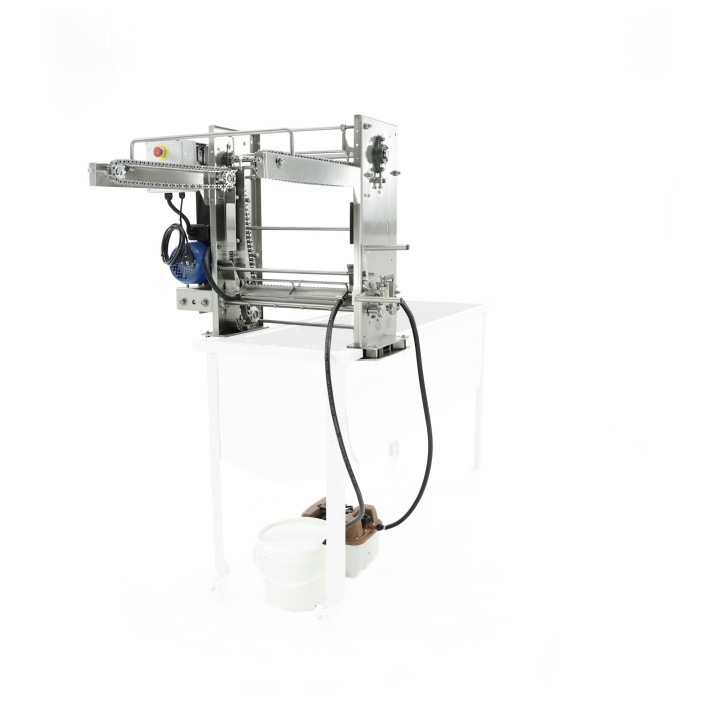 Opcja do stołu do odsklepiania – moduł odsklepiający z podajnikiem łańcuchowym 230V, z wytwornicą pary – MINIMA LINE