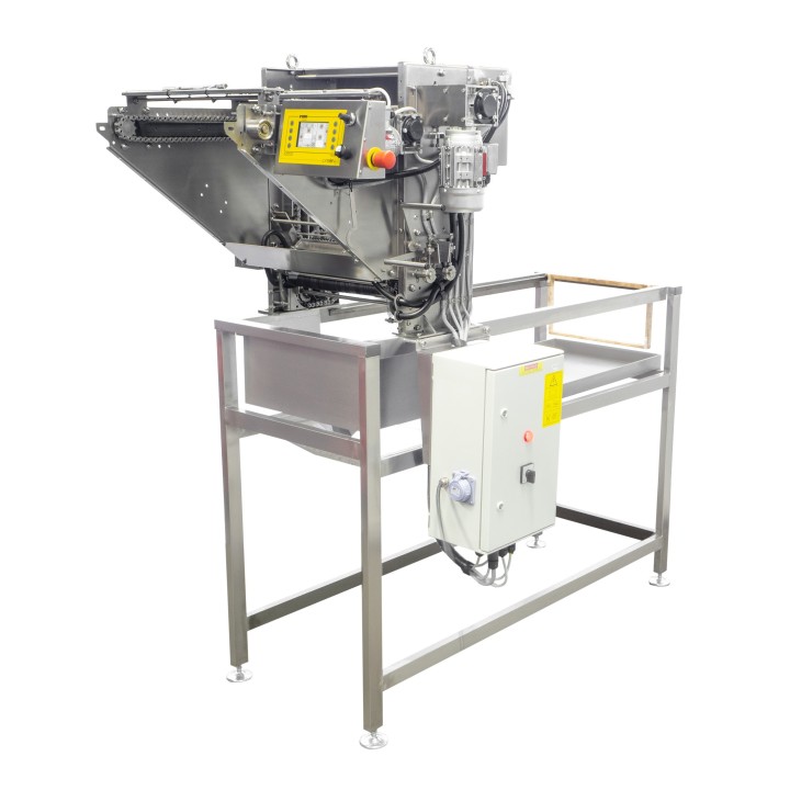 Stół do odsklepiania z odsklepiarką z podajnikiem automatycznym (400V) z obiegiem zamkniętym (na stelażu) - PREMIUM LINE